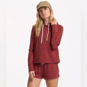 Vuori Halo Essential Hoodie Womens Pullover Currant Heather Casual Soft